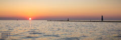 1x3, Benzie, Benzie County, Elberta, Lake, Lake Michigan, Michigan, Pier, black, blue, breakwater, horizontal, light, lighthouse...