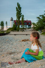 Benzie County, Great Lakes, Lake Michigan, Point Betsie, Point Betsie Lighthouse, Pure Michigan, beach, family, girl, lighthouse...