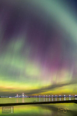 Big Mac, Emmet County, Mackinac, Mackinac Bridge, Mackinaw, Mackinaw City, Michigan, Northern, aurora, aurora borealis, geomagnetic...