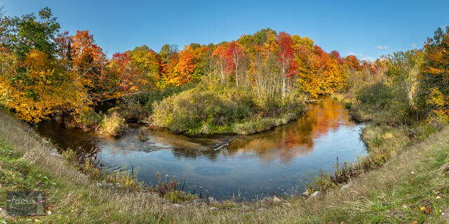 Benzie, Benzie County, Betsie River, Michigan, autumn, colors, fall, reflection, reflections, river, water, wilderness, woods...