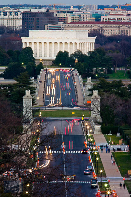 View of Memorial Bridge from Arlington Cemetery