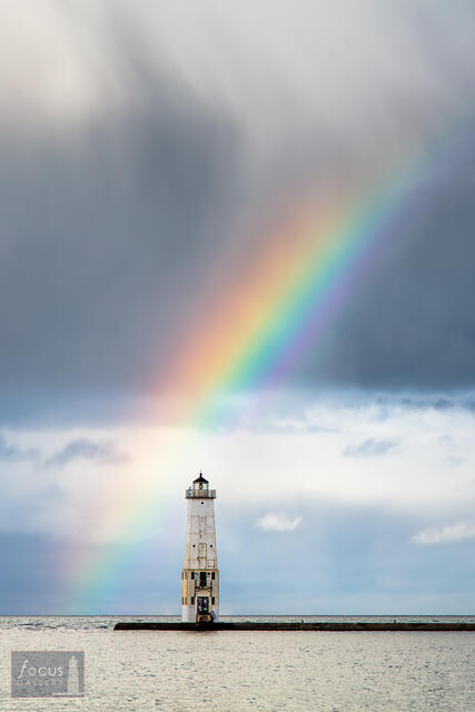 Rainbow over Frankfort Lighthouse