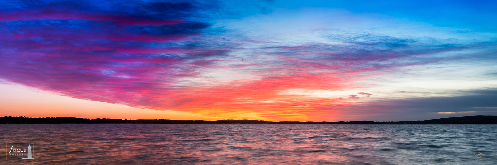 Colorful sunrise over Bear Lake, Michigan.