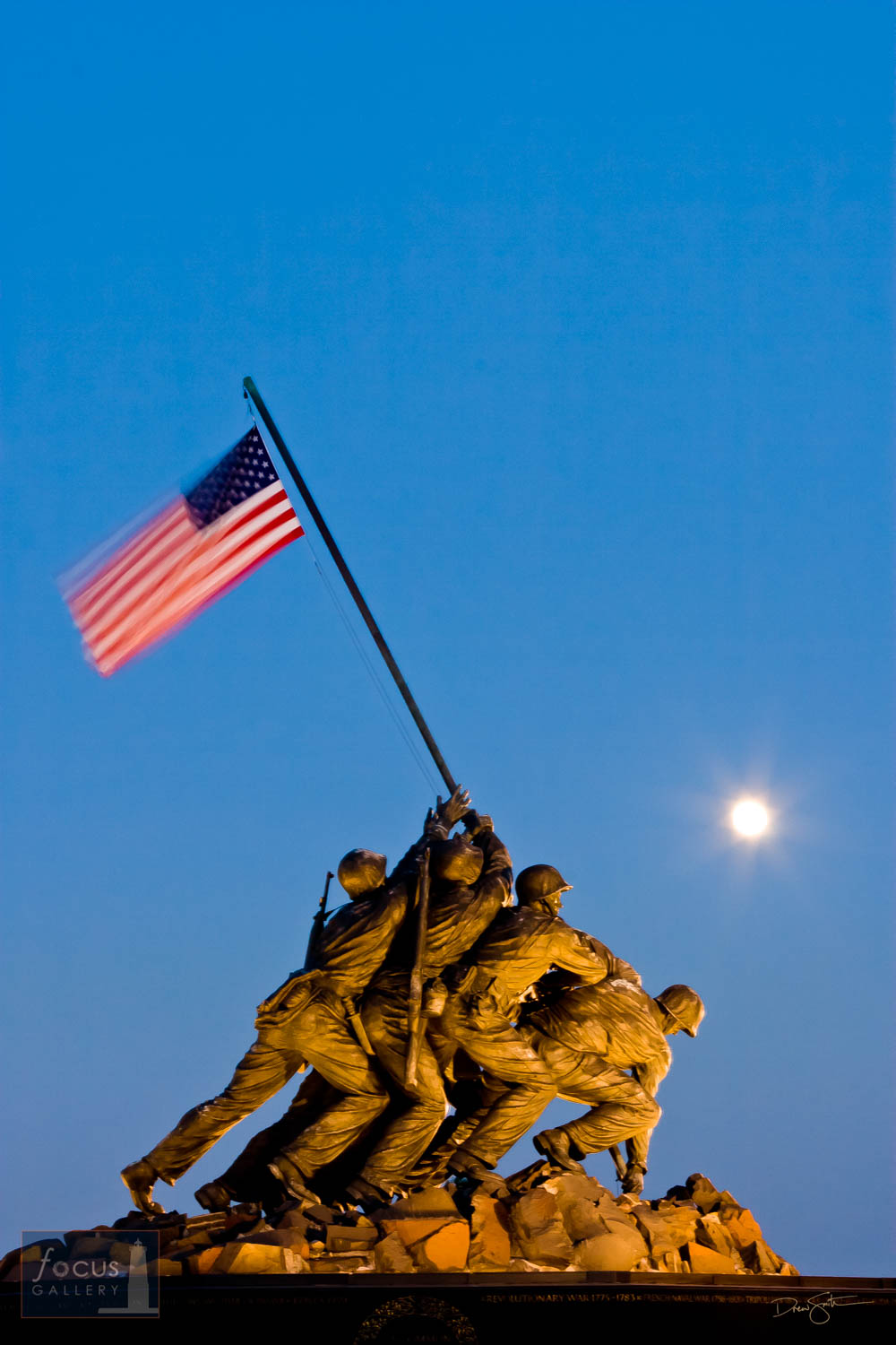 Photo © Drew SmithMoonrise at the US Marine Corps Memorial
